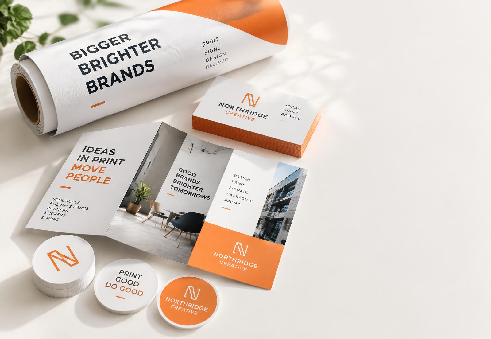 A curated selection of printed business materials
